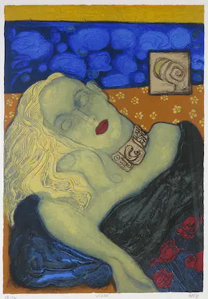 Hans Bax - Zeefdruk, Selene - Ingelijst (Groot) kopen? Bied vanaf 50!