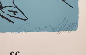 Jörg Immendorff - "Aus Malopfer or have dinner with Immendorff" - Gesigneerde litho - 82 x 58 kopen? Bied vanaf 75!