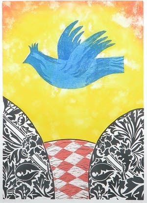 Eliza Kopec - Ets, Landschap met vogel - Ingelijst kopen? Bied vanaf 30!