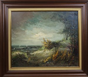 Gerardus Johannes Ernens - olieverf op doek - zeegezicht met meeuwen kopen? Bied vanaf 160!