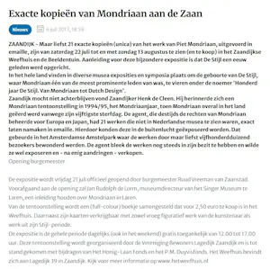 Piet Mondriaan - New York Boogie Woogie, emaille op metaal (unica, groot) kopen? Bied vanaf 795!