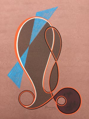 Cesar Domela - typerende zeefdruk op fraai lompenpapier 1972/1991. kopen? Bied vanaf 195!