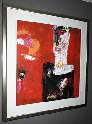 Nico Molenkamp - Theaterfiguur, zeefdruk (prachtig ingelijst, groot!) kopen? Bied vanaf 350!