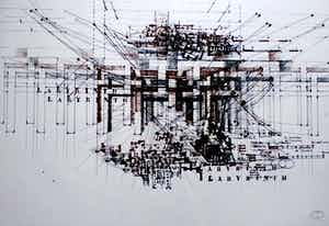 Gerti Bierenbroodspot - Litho: Labyrinth - 1975 verkocht voor € 75!