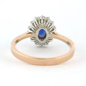 18k gouden ring met saffier tot. 0.75ct en briljant geslepen diamant tot. 0.28ct kopen? Bied vanaf 750!