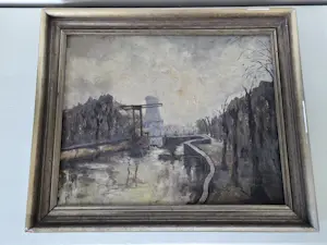 Huub Hierck - Gracht met bruggetje kopen? Bied vanaf 100!