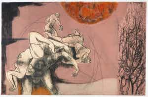 Ru van Rossem - Ets en aquatint, Ysdansers verkocht voor € 80!