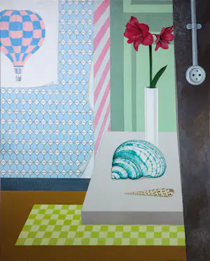 AcheterKees Balvers - Acryl op doek, Stilleven met o.a. stopcontact - Ingelijst? Enchérissez de 150!