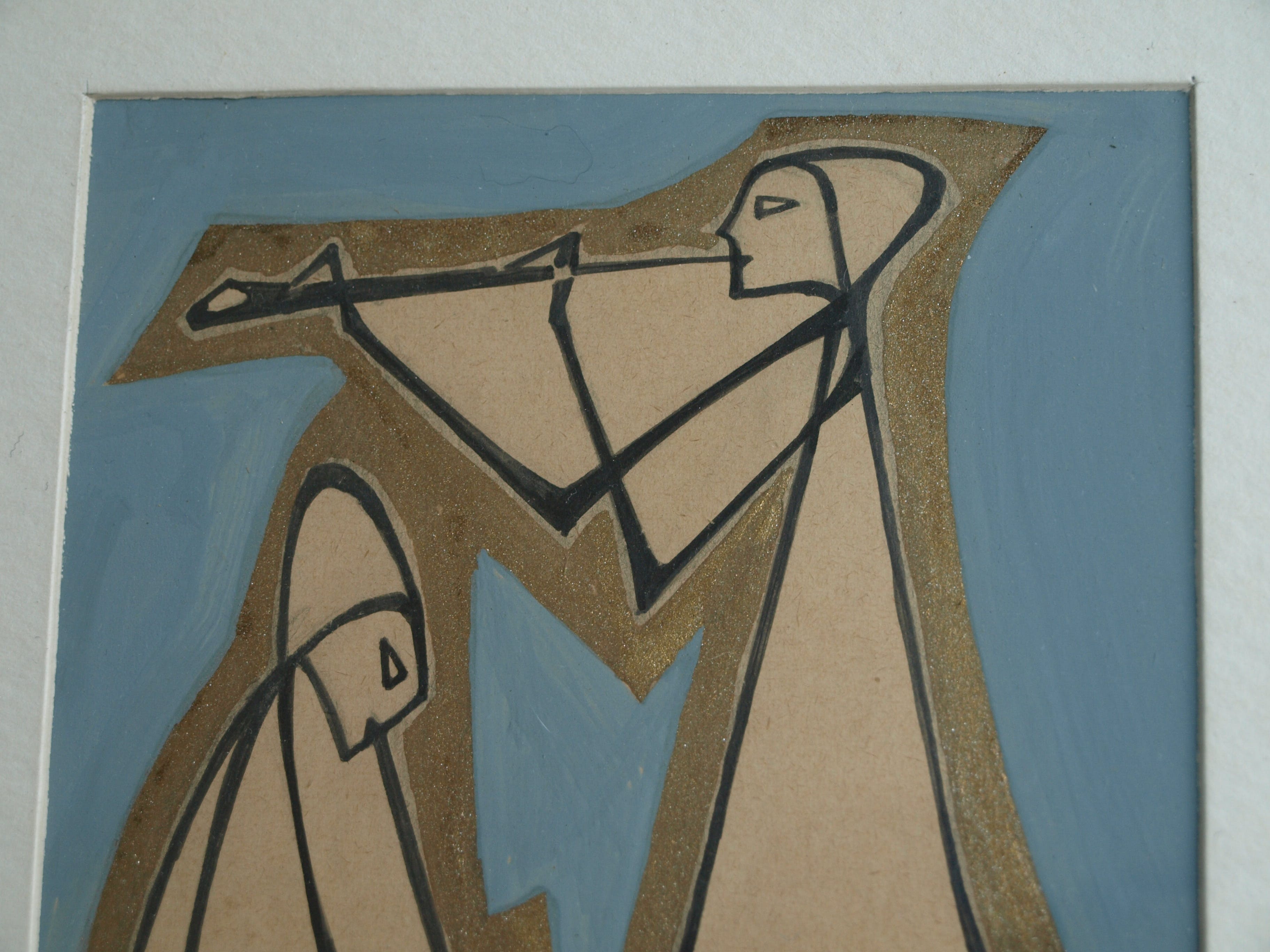 Klaas Pijlman - 2 werken – Muzikanten – acrylverf en goudverf - 1965 kopen? Bied vanaf 35!