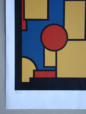 Dirk Koning - Constructieve Compositie - 1970 - Originele zeefdruk gesigneerd en genummerd kopen? Bied vanaf 100!