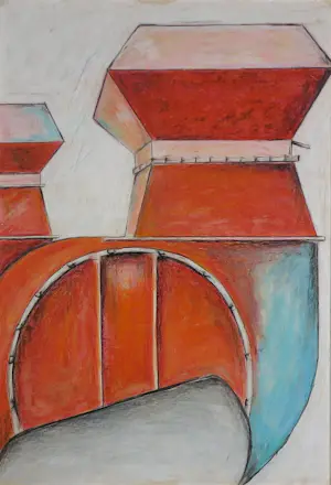 Sophie Mellema - Pastel op board, Industriële constructie (tweeluik) - Ingelijst kopen? Bied vanaf 20!