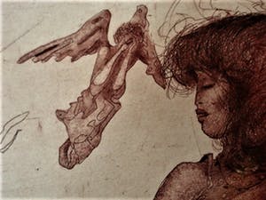 Karel Demel - Tsjechisch magisch Realist - gesigneerde Litho "de Verleiding" - oplage 130 kopen? Bied vanaf 10!