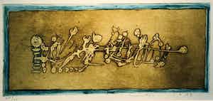 Jan Montyn - Zonder titel maar met lijst! verkocht voor € 175!