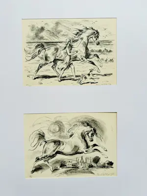Emil Kotrba - Lot van twee paarden litho's kaufen? Bieten Sie von 55!