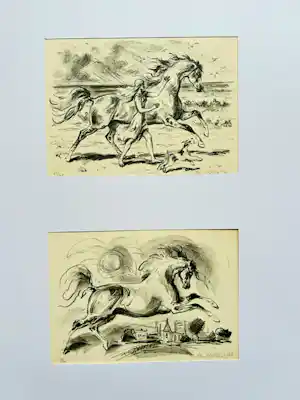 Emil Kotrba - Lot van twee paarden litho's kaufen? Bieten Sie von 55!