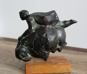 Brons (Onbekend) - Bronzen beeld: de bokkerijder kopen? Bied vanaf 575!