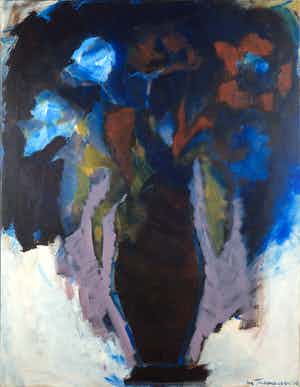 Marieke Thomassen - Acryl op doek, Vaas en Bloem (Groot) verkocht voor € 1!