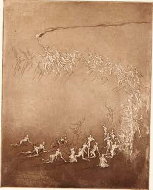 Ronald Tolman - Vlucht II - 76/100 - aquatint op papier verkocht voor € 20!