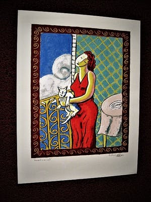 Jacques Tange - populair Rotterdams graficus - grote & gesigneerde Zeefdruk - "Domestic Animal" kopen? Bied vanaf 30!