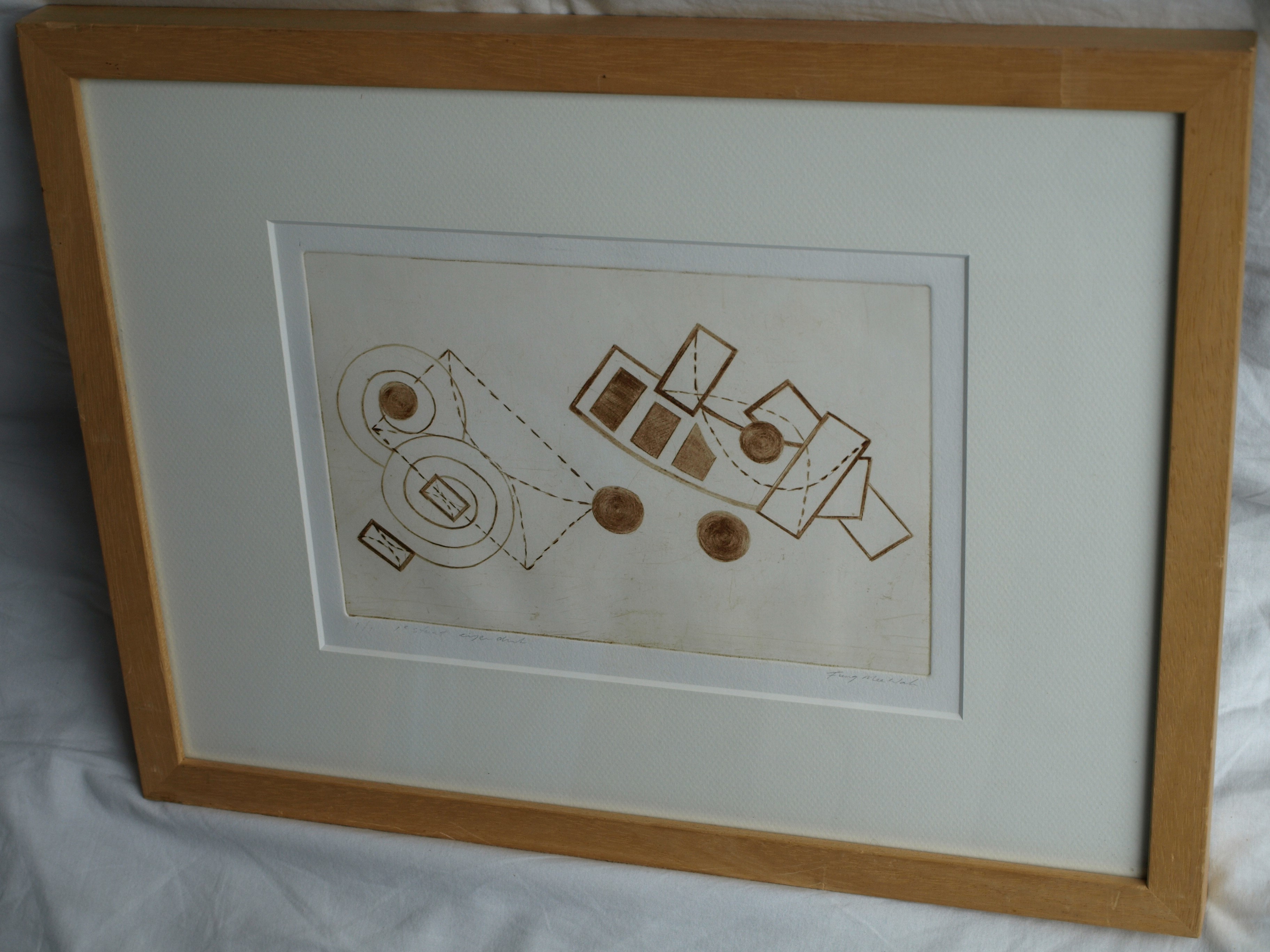 Niet of onleesbaar gesigneerd - Ets , Zonder titel – ingelijst  kopen? Bied vanaf 1!