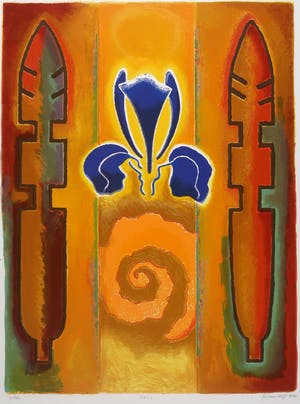 Jan van Delft - Zeefdruk, Iris kopen? Bied vanaf 1!