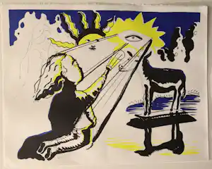 Rinke Nijburg - Kleurenlitho - Oplage 22/55 - Zeefdruk vendu pour 35€ !