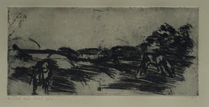 Wilfred Voet - Ets , “2 Koeien in de polder” – gesigneerd –1963 – nr 3 van 12 kopen? Bied vanaf 25!