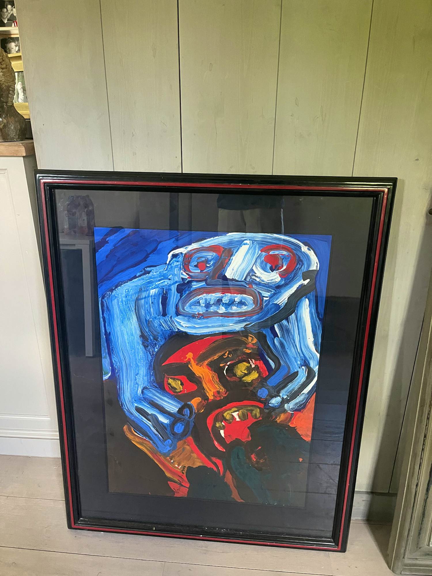 Bengt Lindstrom - gouache tête rouge tête bleue kopen? Bied vanaf 1200!