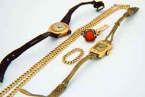 2294 - 14Kt Vintage Art Deco Combi-pand-Collier -2x Horloge - 2 ringen. verkocht voor € 400!
