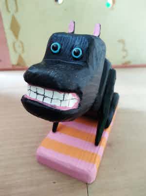 Peter Bastiaanssen - Zittende borderliner op kleed verkocht voor € 140!