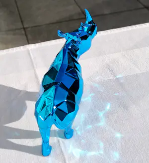 Richard Orlinski - RHINO SPIRIT (AZUR BLUE EDITION) - Skulptur kopen? Bied vanaf 250!