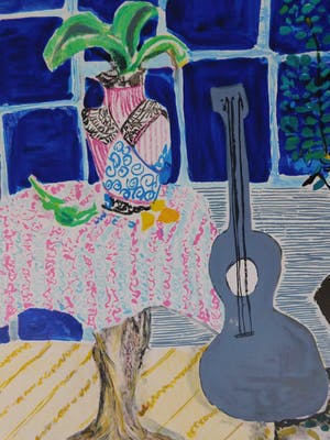 Wendy Chazin - Composition with Guitar and Vase kopen? Bied vanaf 23!