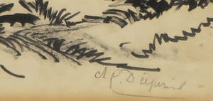 Alexander Gerhardus Dieperink - Stifttekening, Landschap - Ingelijst kopen? Bied vanaf 35!