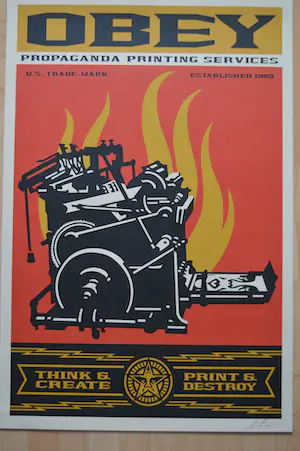 Shepard Fairey - PRINT AND DESTROY SIGNED OFFSET LITHOGRAPH kopen? Bied vanaf 1!