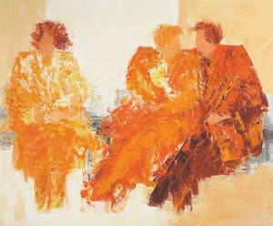 Wil Willemsen - Zeefdruk, Onderonsje - Ingelijst (Groot) kopen? Bied vanaf 40!