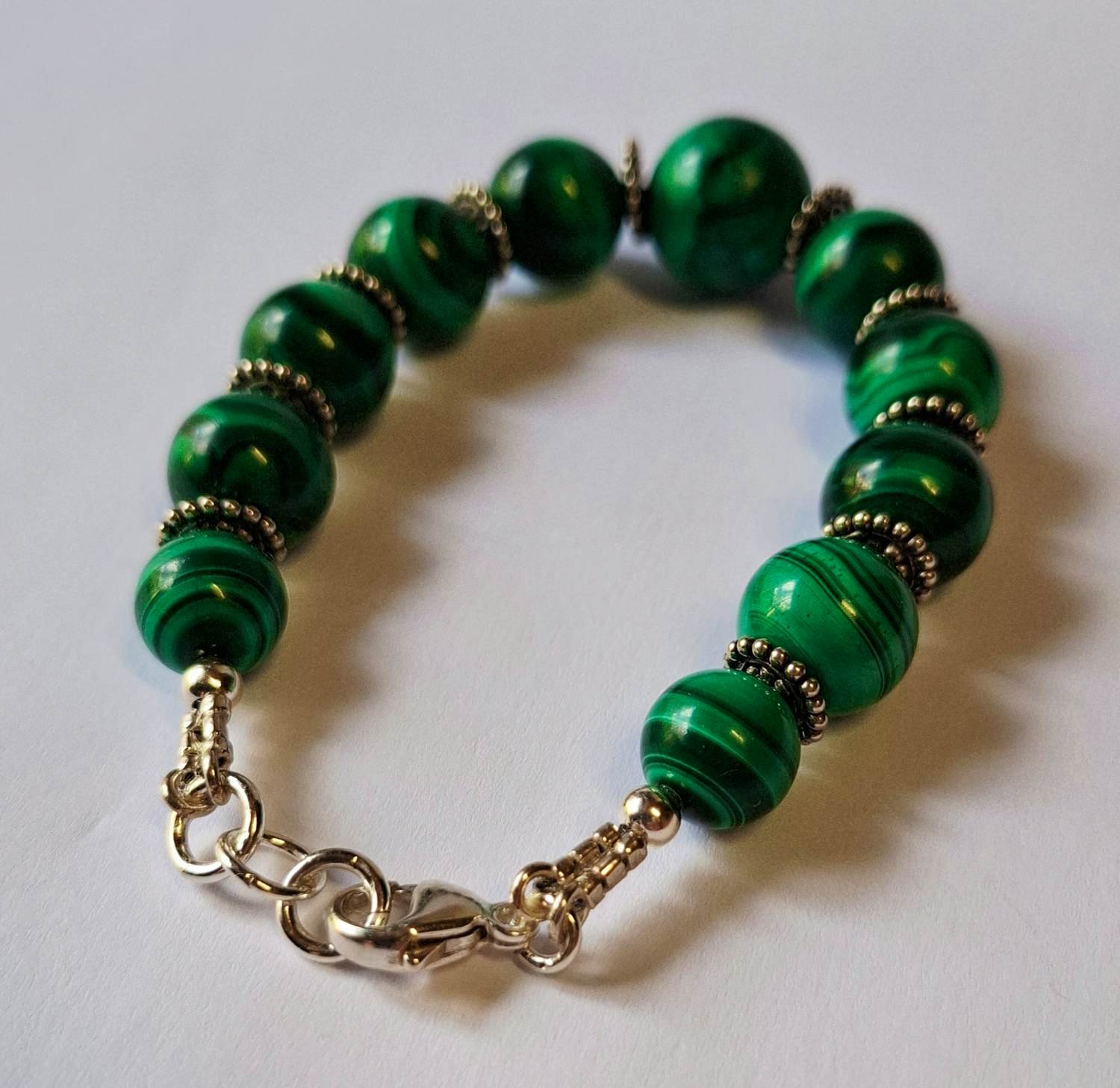 Nieuw Sterling zilveren armband gezet met Malachiet . verkocht voor € 65!