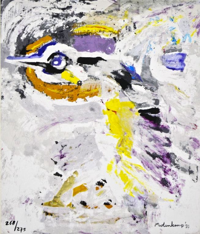 Nico Molenkamp - Zeefdruk, Z.T. Vogel verkocht voor € 35!