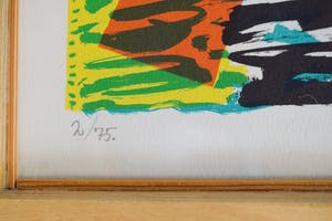 Niet of onleesbaar gesigneerd - KDL - Vier Abstracte prints kopen? Bied vanaf 1!