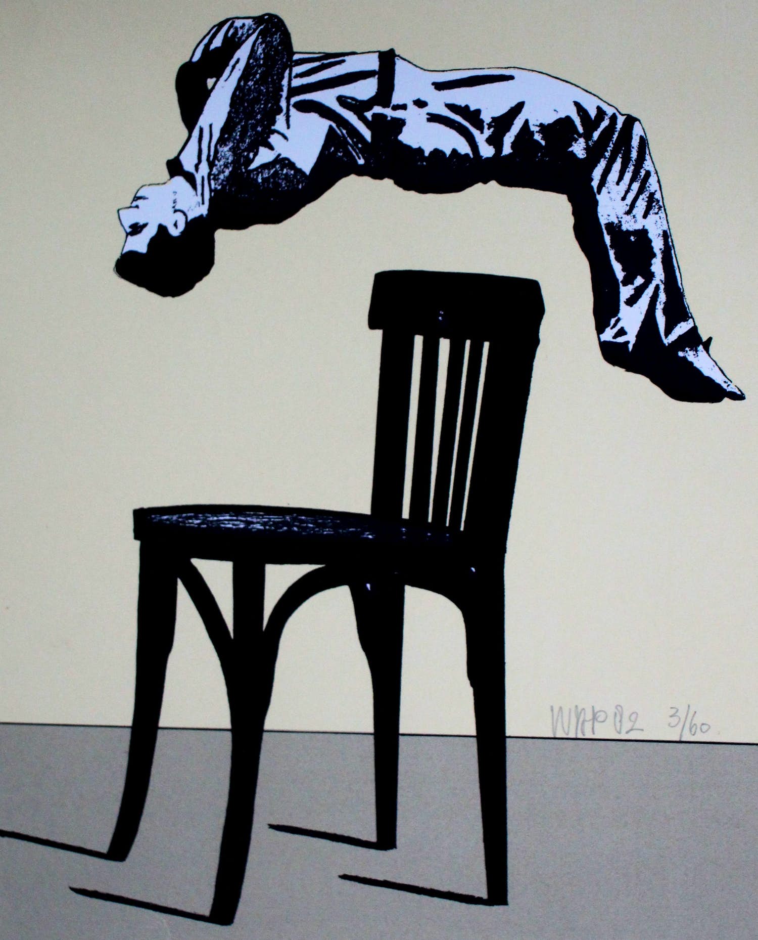 Hans Wap - Zeefdruk: de salto achterwaarts - 1982 verkocht voor € 59!