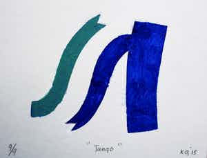 Klaas Gubbels - sjabloondruk: Tango - 2015 verkocht voor € 225!