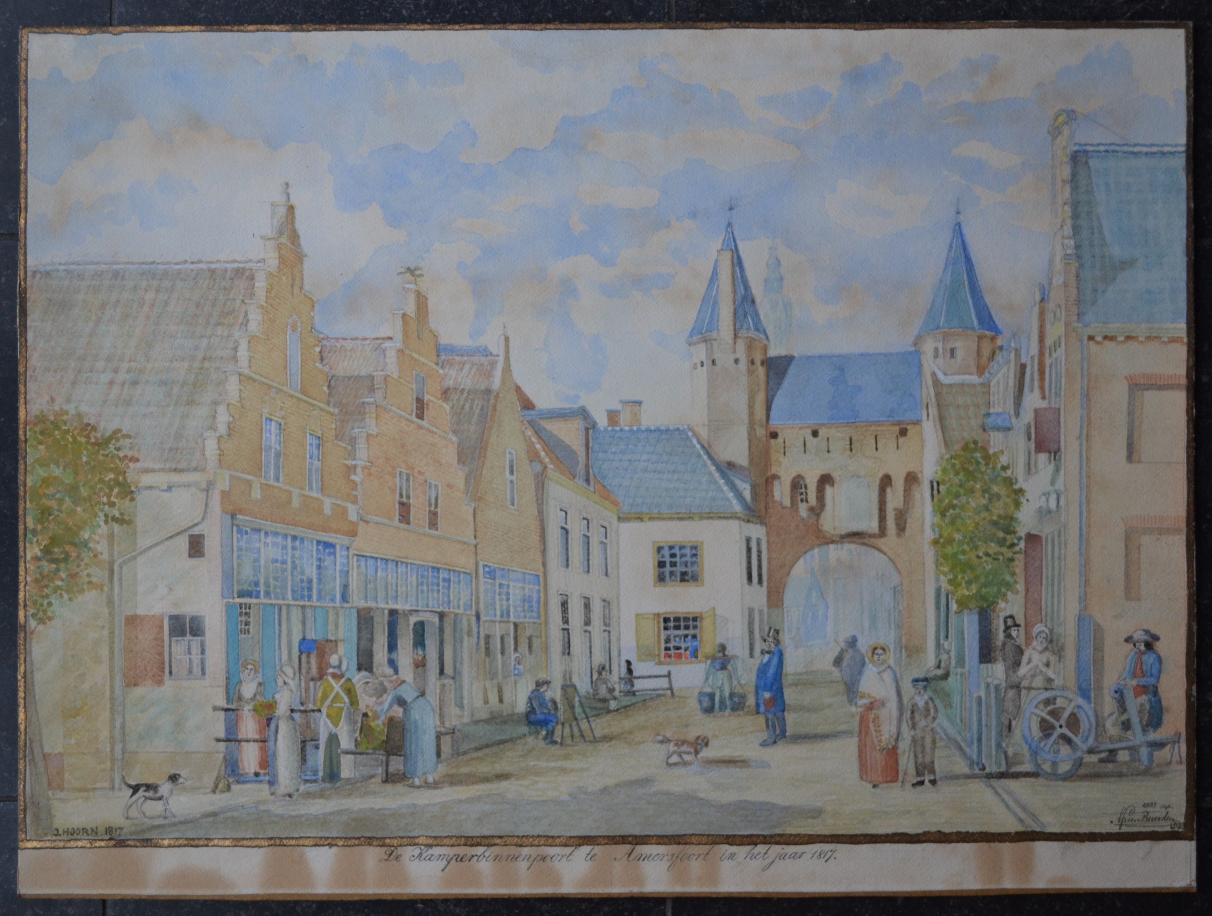 Niet of onleesbaar gesigneerd - Kamperbinnenpoort Amersfoort anno 1817- Aquarel - ? van Beurden kopen? Bied vanaf 1!