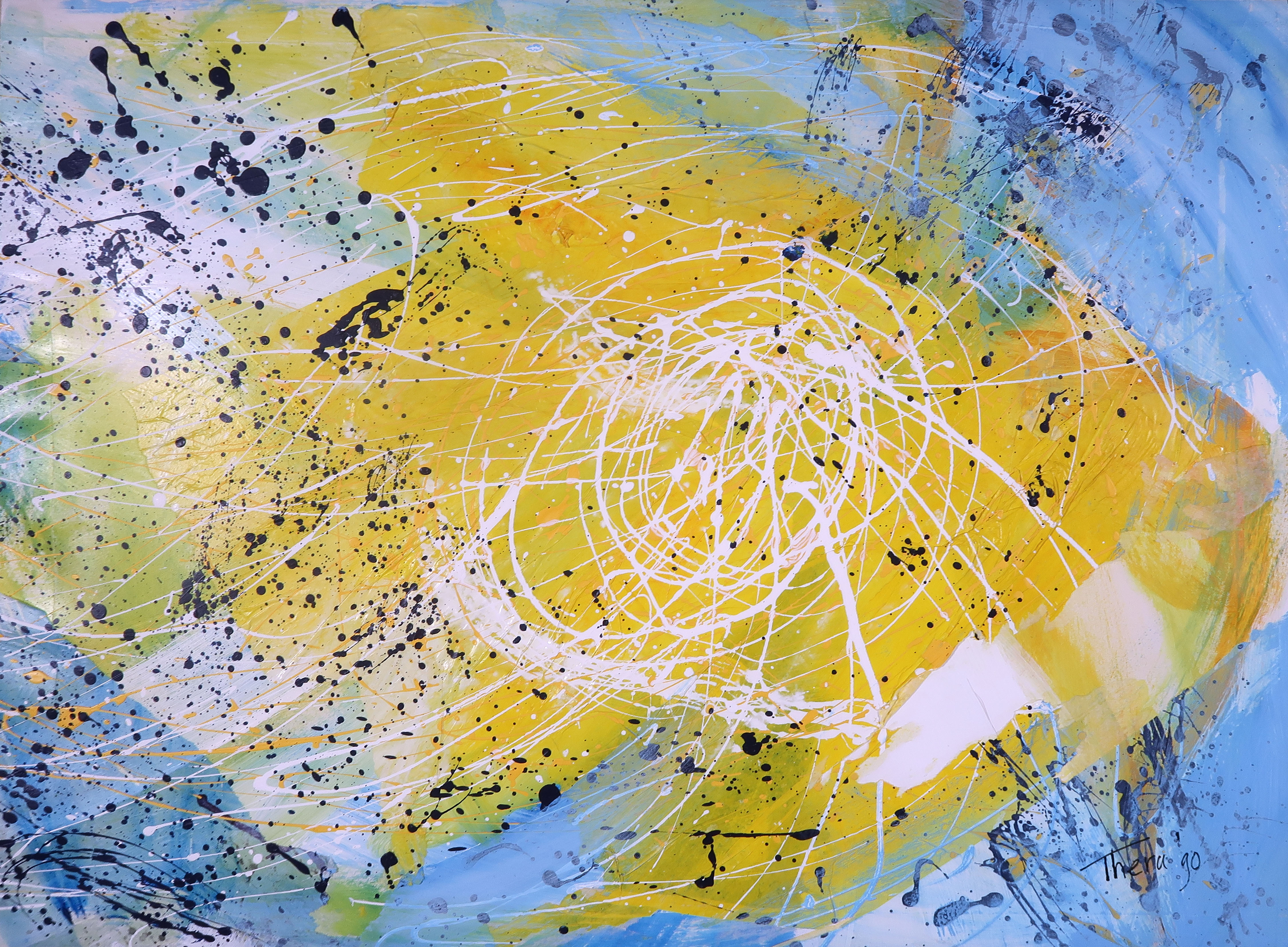 Niet of onleesbaar gesigneerd - Gemengde techniek en collage op papier, Zonder titel kopen? Bied vanaf 1!