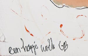 Geke uit de Bosch - Acryl en collage op doek, Een hapje wolk kopen? Bied vanaf 1!