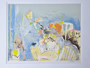 Kees van Bohemen - Grote zeefdruk "voloptueus naakt in slaapkamer" gelimit. oplage - in nieuwstaat kopen? Bied vanaf 62!