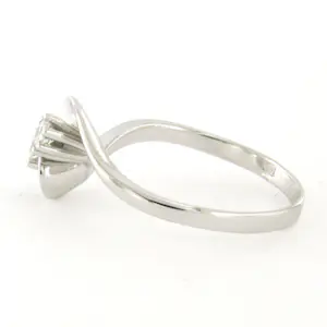 14k witgouden ring met briljant geslepen diamant tot. 0.15ct – F/G - VS/SI kopen? Bied vanaf 240!