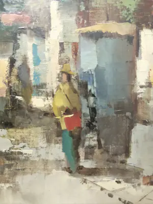 Charles Petit - Stadsgezicht Parijs met zicht op de Sacré-Cœur baseliek in Montmartre kopen? Bied vanaf 80!