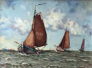 Klaas Zwaan - C3664, botters op zee verkocht voor € 575!