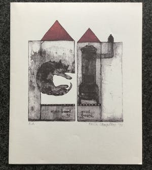 Karin Campfens - Eigen haard is goud waard, Litho, handgesigneerd en gedateerd met potlood kopen? Bied vanaf 20!