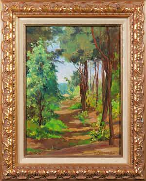 Jan Stapper - Olieverf op board, Achter de piramide verkocht voor € 100!