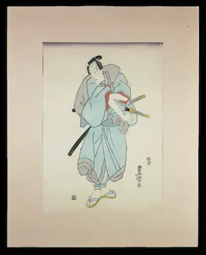 Toyokuni Utagawa - Houtdruk, Samurai kopen? Bied vanaf 80!